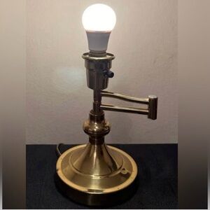 Vintage Underwriters Arm Brass Lamp  - 12” - 5’ chord Works great!